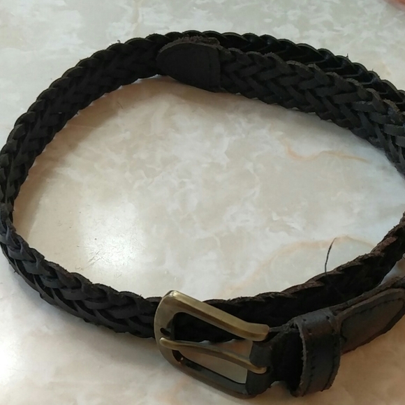Genuine leather belt dark brown/black - Picture 1 of 4